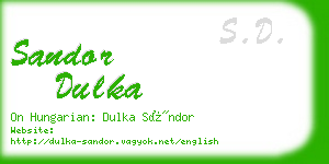 sandor dulka business card